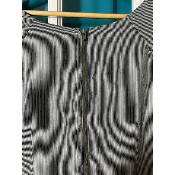 J. CREW FACTORY Gray Grey Career Short Cap Sleeve Stripe Cotton Silk Dress 14 - Picture 15 of 16